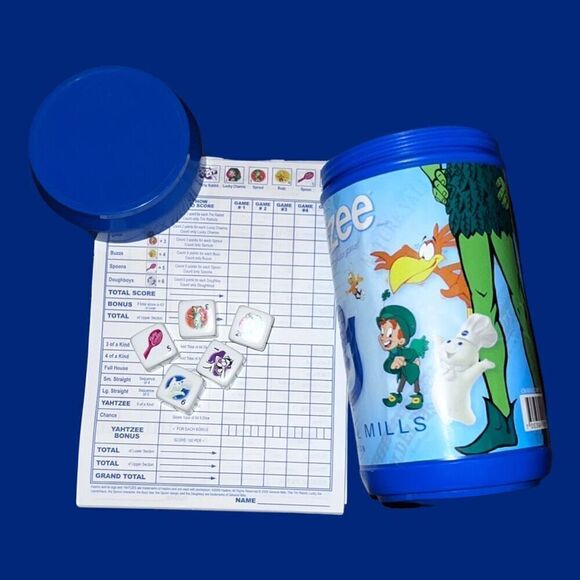 Hasbro Yahtzee General Mills Edition Trix Lucky Charms Green Giant - Picture 2 of 2